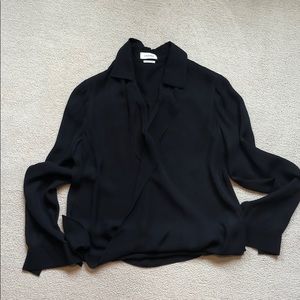 L’Agence Black silk blouse